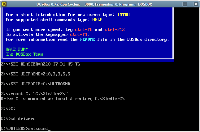DOSBox, Eingaben